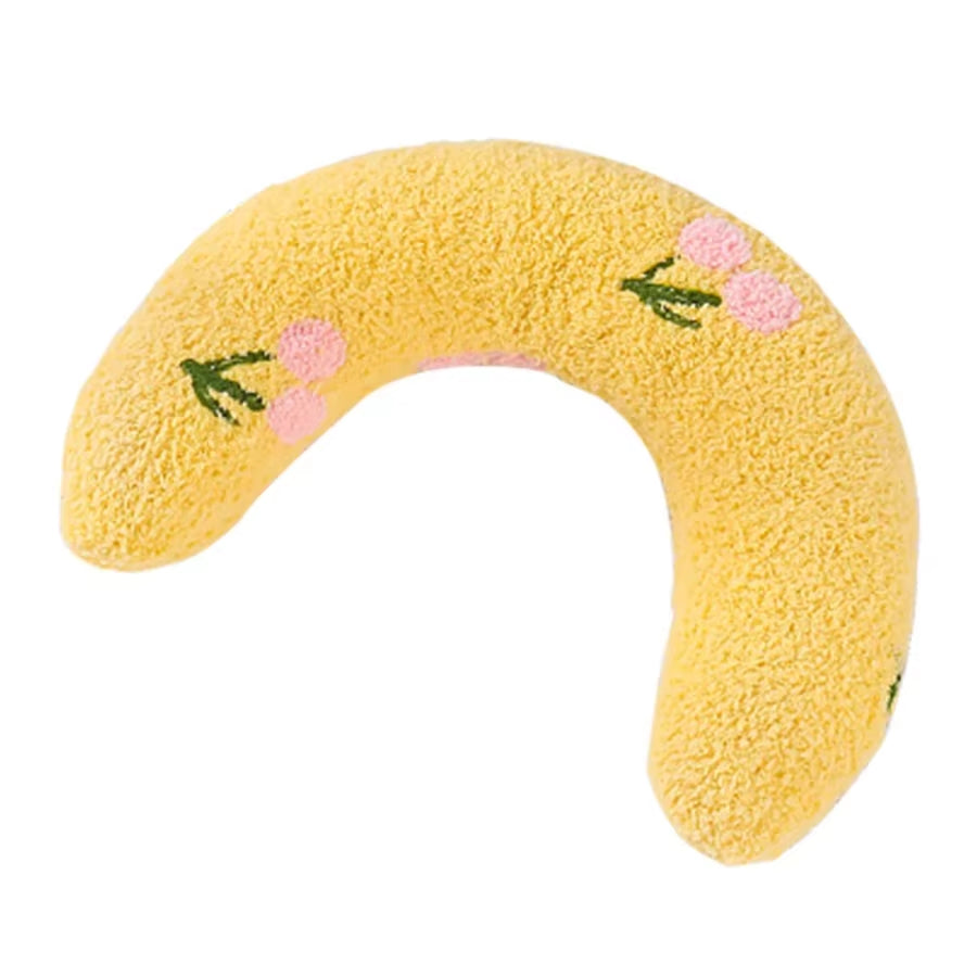 Pet Pillow for Cats and Dogs Soft Plush Thick Filling Cervical Support Hypoallergenic Washable Cover Deep Sleep U-Shaped Cat And