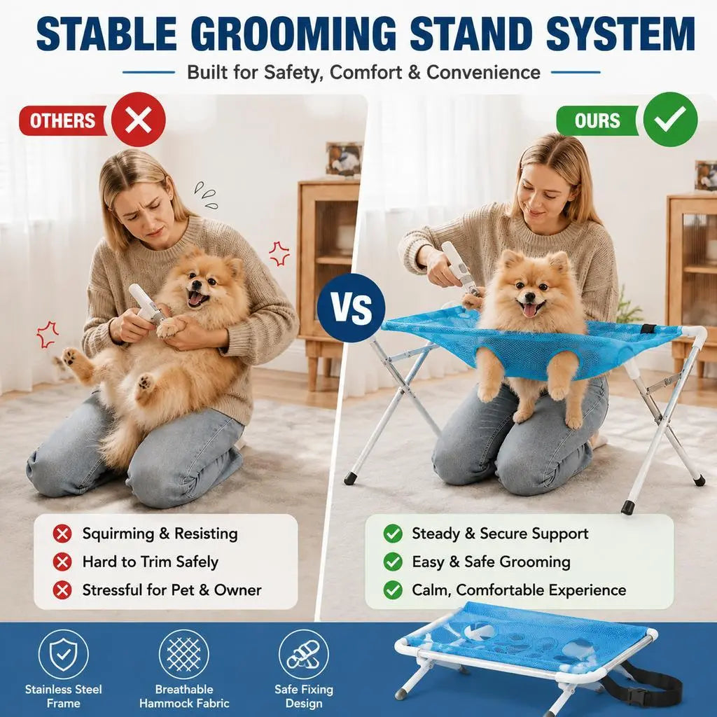 Multifunctional Folding Pet Grooming Rack - Cat and Dog Bath Support Bracket, Portable Fixed Holder for Home Grooming