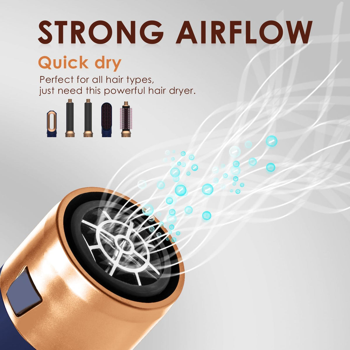 5-in-1 High-Speed Hair Dryer Brush - Negative Ion Hot Air Styler