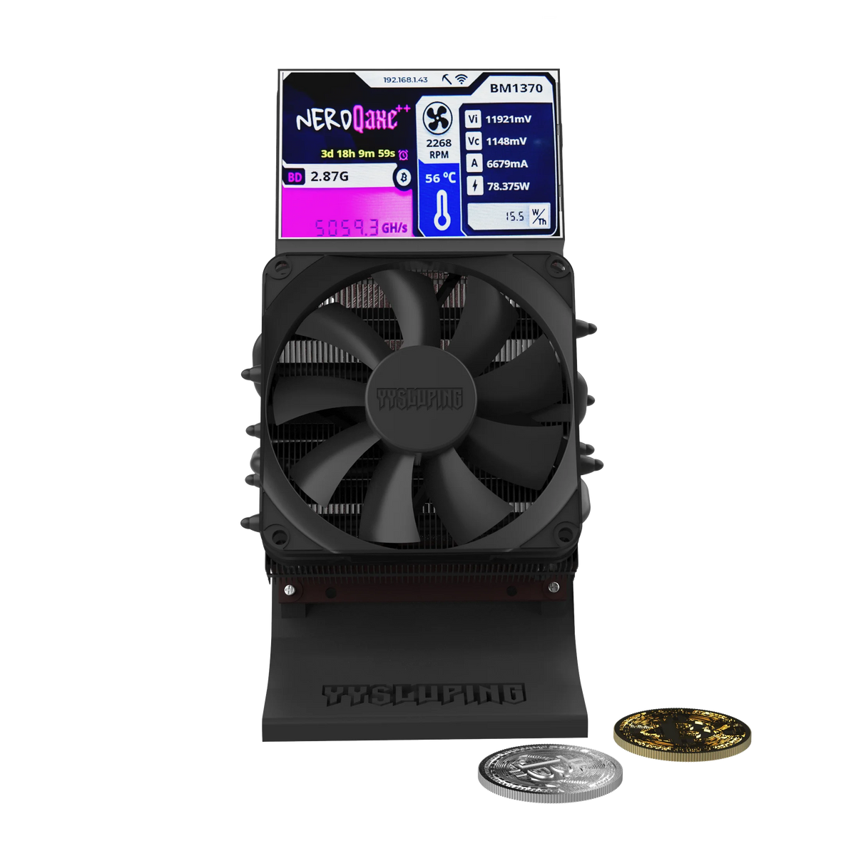 NerdQaxe++ miner OLED display