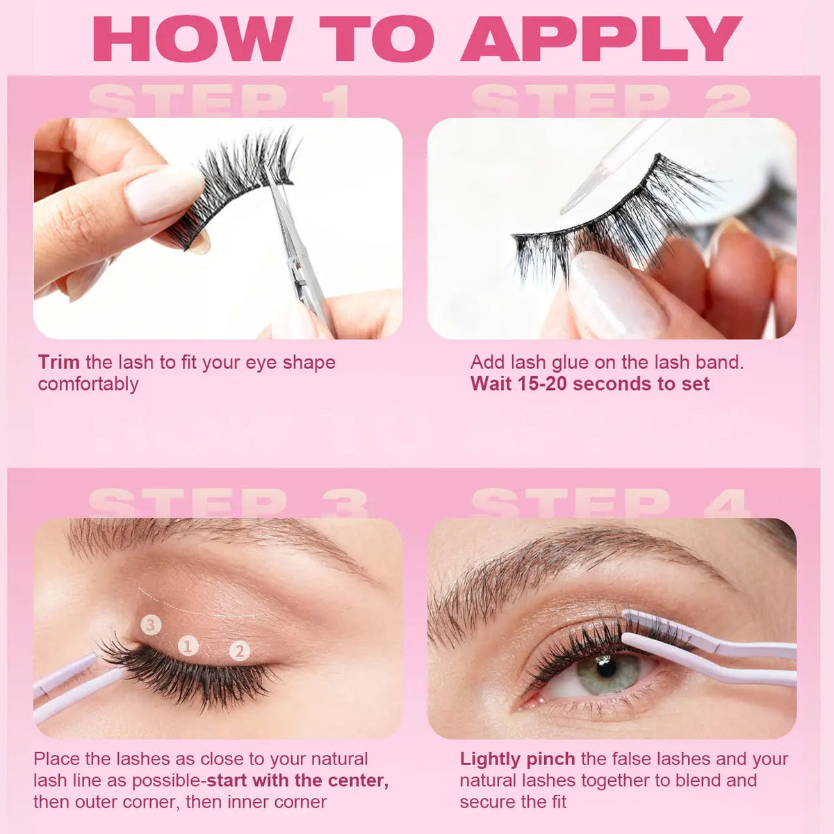 Kiromiro 20mm 3D Fluffy Cat-Eye False Eyelashes - Dramatic Spiky Lashes, 7 Pairs