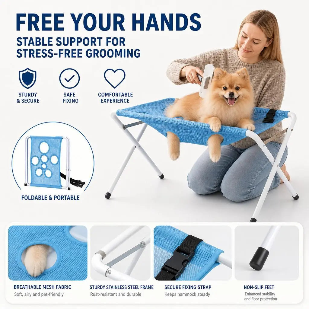 Multifunctional Folding Pet Grooming Rack - Cat and Dog Bath Support Bracket, Portable Fixed Holder for Home Grooming